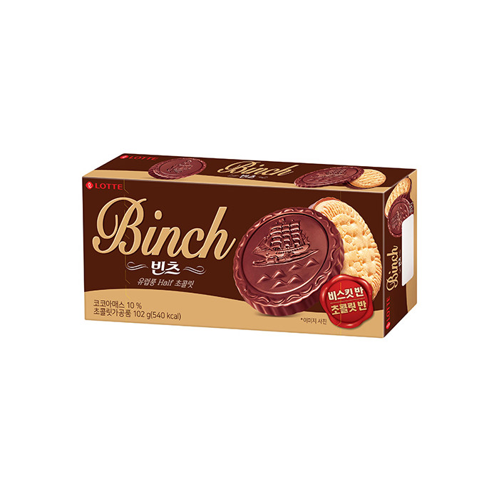 Печенье шоколадное Binch Lotte Корея, 102г.