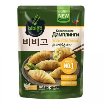 Дамплинги с курицей и овощами Королевские Bibigo 385 г