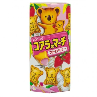 Lotte / Печенье "Коала Марш" с шоколадом вкус клубники 37г