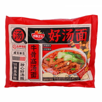 Лапша б/п HAOTANG с говяжьим  бульоном (пакет) 124,5 гр