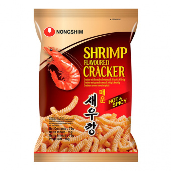 Чипсы креветочные острые Nongshim Корея, 75г.