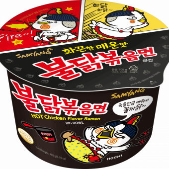 Лапша б/п со вкусом курицы острая Hot chicken flavor ramen 105г