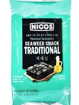 Морская капуста NICOS Seaweed Snack Традиционная, 4г