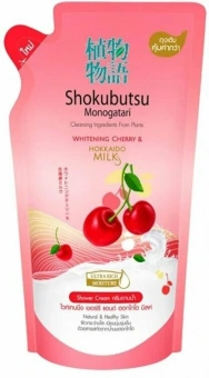Крем-гель для душа вишня и молочко Хоккайдо SHOKOBUTSU, 500мл
